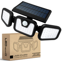 Naświetlacz solarny LED czujnik ruchu i zmierzchu PIR Lampa zewnętrzna ogrodowa