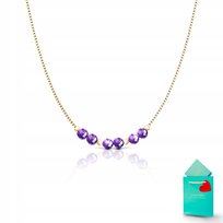 Naszyjnik ametyst wisiorek biżuteria srebro pozłacane naturalny 925