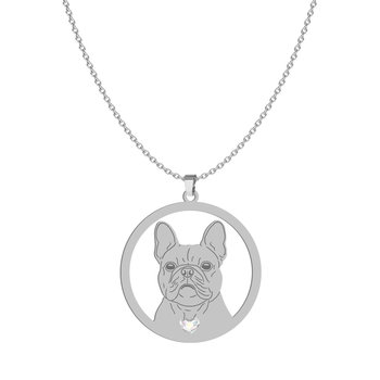 Naszyjnik Bulldog Francuski serce GRAWER - MEJK Jewellery - Radziszewska