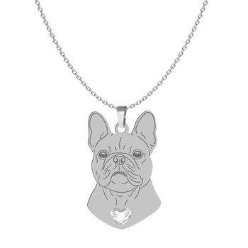 Naszyjnik Bulldog Francuski serce GRAWER - MEJK Jewellery - Radziszewska