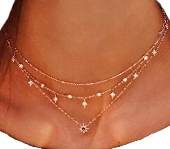 Naszyjnik Choker Boho Z Oty Gwiezdny Celebrytka Edibazzar Moda