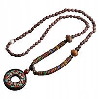 Naszyjnik Drewniany Nepal Buddyjski Mala Amulet Koraliki Ręcznie Wykonany Inna marka