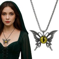 Naszyjnik Elficki Amulet Motyl z Okiem Smoka Kota Gothic