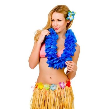 Naszyjnik Hawajski Duży Niebieski - Wicked Costumes