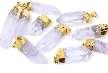 Naszyjnik Kryształ Górski Mały złocony [Modele: Model2] - Brazi Druse Jewelry