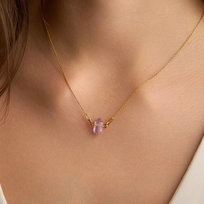 Naszyjnik "Mystical Amethyst" ozdobiony kamieniem ametystem- srebro 925 pozłacane Coccola