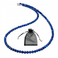 Naszyjnik Naturalny Lapis Lazuli faset kulki 4mm Srebrne Zapięcie dł 43cm, bez marki, AG00000403 Inna marka