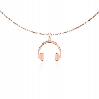Naszyjnik słuchawki srebrny złocenie różowe - Astyle