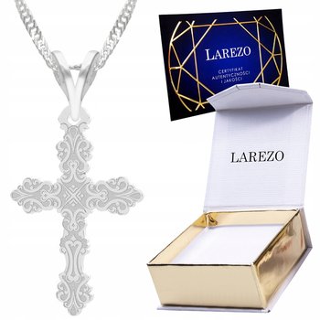 Naszyjnik srebrny łańcuszek 925 Krzyżyk Religia Krzyż z Krzyżykiem SREBRO - LAREZO