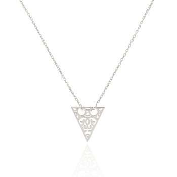 Naszyjnik srebrny z ażurowym trójkątem 50 CM - LUO