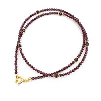 Naszyjnik srebro 925 pozłacane granat 7399