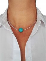 Naszyjnik turkus kulka 18mm biała struna 45cm ALEKORALE Elbląg