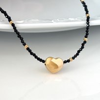 Naszyjnik turmalin 2 mm kamień naturalny serce Little Precious
