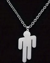 Naszyjnik wisiorek chain Billie Eilish bad guy srebrny prezent Billie Eilish