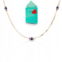 Naszyjnik z ametystem celebrytka z kamieniami naturalnymi choker złoty 925