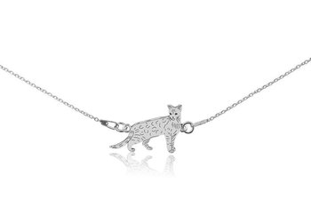 Naszyjnik z kotem bengalskim srebrnym na łańcuszku 38 cm - DeLaKinia