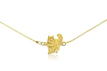 Naszyjnik z kotem ragdoll złotym na łańcuszku 38 cm - DeLaKinia