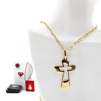 Naszyjnik z Krzyżykiem, Srebro p.925 Złocone Czystym Złotem, Prezent Handmade