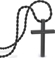 Naszyjnik ze stali nierdzewnej SERASAR Divine czarny 50 cm