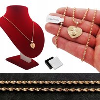 Naszyjnik Złoty Szkaplerz Ze Stali Chirurgicznej Łańcuszek Zawieszka 18K Golden Celebrity