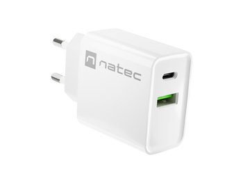 Natec, Ładowarka sieciowa natec ribera 1x usb-a + 1x usb-c 20w biała - Natec