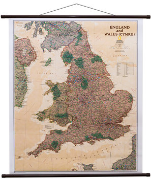 National Geographic, mapa ścienna polityczna  Anglia i Walia Executive , 1:868 420 - National geographic