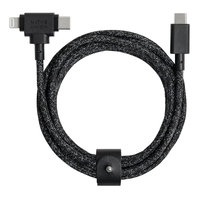 Native Union Belt Cable Duo - kabel USB-C - USB-C / lightning, 1,5 m do telefonów tabletów laptopów MacBook  (cosmos)