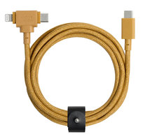 Native Union Belt Cable Duo - kabel USB-C - USB-C / lightning, 1,5 m do telefonów tabletów laptopów MacBook  (kraft)
