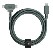 Native Union Belt Cable Duo - kabel USB-C - USB-C / lightning, 1,5 m do telefonów tabletów laptopów MacBook  (slate green)