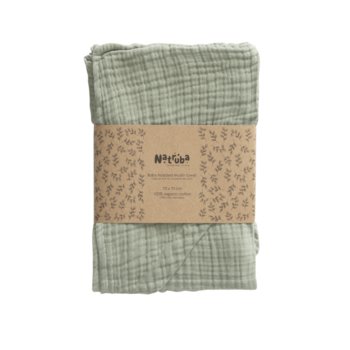 Natruba - Muślinowy ręcznik z kapturkiem - Zielony - Natruba