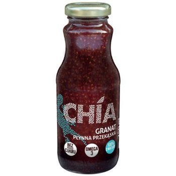Natura, Chia Granat, Płynna przekąska z nasionami chia, 250 ml - PolBioEco