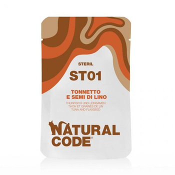 Natural Code St01 Tuńczyk I Siemię Lniane - Mokra karma dla kotów Sterylizowanych - Saszetka 70g - Natural Code