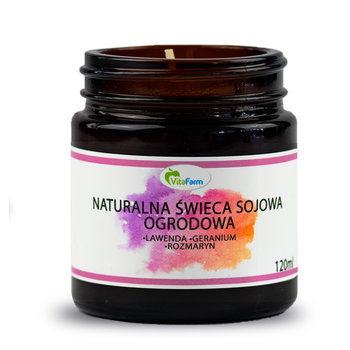 Naturalna świeca sojowa ogrodowa, 120ml - VitaFarm