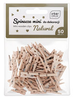 Naturalne Spinacze Do Dekoracji Mini 50Szt Interdruk