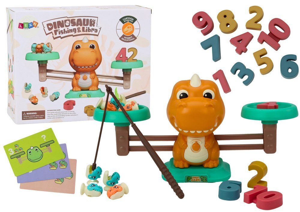 Zdjęcia - Zabawka edukacyjna LEAN Toys Nauka Liczenia Gra Edukacyjna Waga Szalkowa Dinozaury Matematyka Karty 