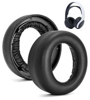 Nauszniki Pady Gąbki do SONY PS5 Wireless PULSE 3D NATURALNA SKÓRA Czarne