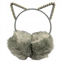 Nauszniki Zimowe Damskie Dziecięce Kot Kotek Uszy Opaska Ciepła Pluszowa