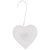 Nawilżacz ceramiczny AMBITION Heart - biały wieszak na kaloryfer 200 ml dekoracyjny pojemnik na wodę powietrze do domu grzejnik serce elegancki design sezon grzewczy