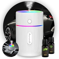 Nawilżacz do samochodu USB - Biały Aromatyzer Dyfuzor do Auta LED