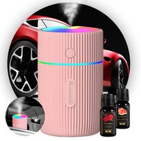 Nawilżacz do samochodu USB - Różowy Aromatyzer Dyfuzor do Auta LED