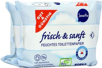 Nawilżany papier toaletowy Toilettenpapier Sensitiv 2x70szt - Gut&Gunstig - G&G