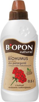 Nawóz Biohumus BIOPON do pelargonii i innych roślin balkonowych 0.5 L - Bros