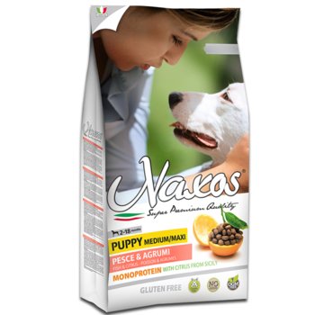 Naxos Puppy Medium/Maxi Ryba Karma Bezglutenowa i Monobiałkowa dla psów ras średnich i dużych 12kg - Naxos