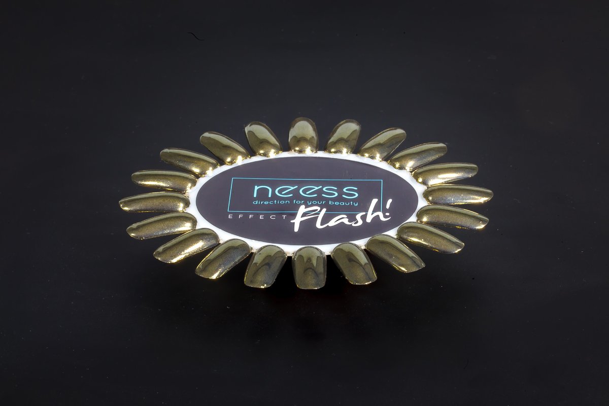 Фото - Манікюрний набір Flash Neess,  Effect, pyłek do paznokci Złoty efekt lustra, 2 g 