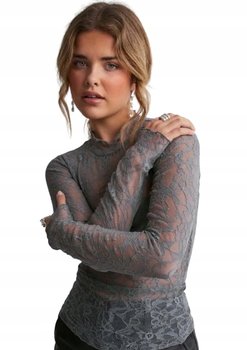 Nelly Bluzka Damska Szara Koronkowa Prześwitująca S Drj - Nelly