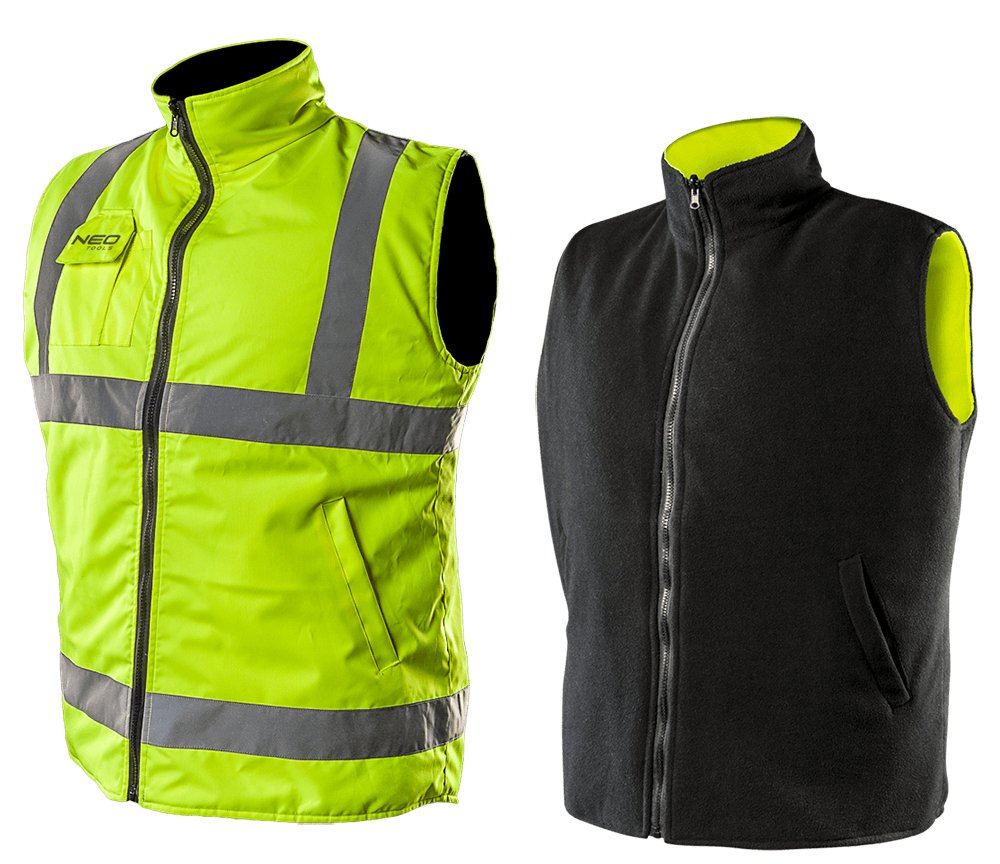 NEO TOOLS, Bezrękawnik roboczy, dwustronny, jedna strona odblaskowa, żółta, rozmiar XXL/58, 81-520-XXL