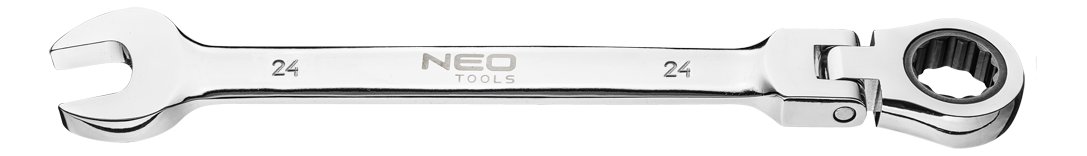 NEO TOOLS, Klucz płasko-oczkowy z przegubem i grzechotką 24 mm, 09-054