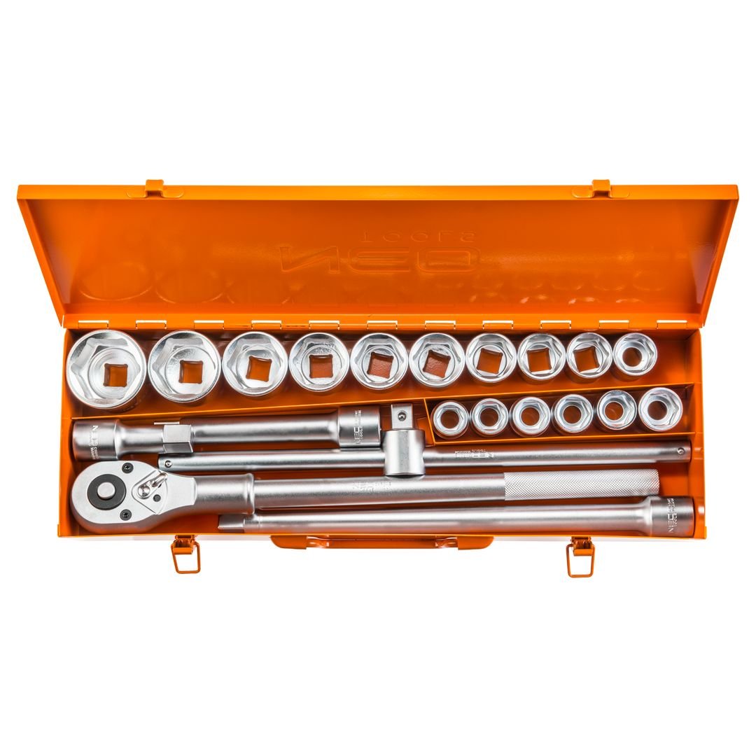 NEO TOOLS, Klucze nasadowe 3/4', zestaw 21 szt., 08-061