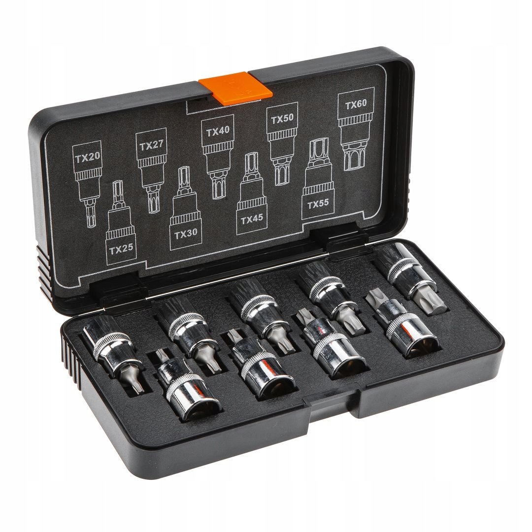 NEO TOOLS, Końcówki Torx na nasadce 55 mm, zestaw 9 szt., 08-707