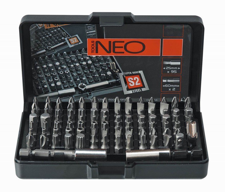 NEO TOOLS, Końcówki wkrętakowe z uchwytem, zestaw 99 szt., 06-104